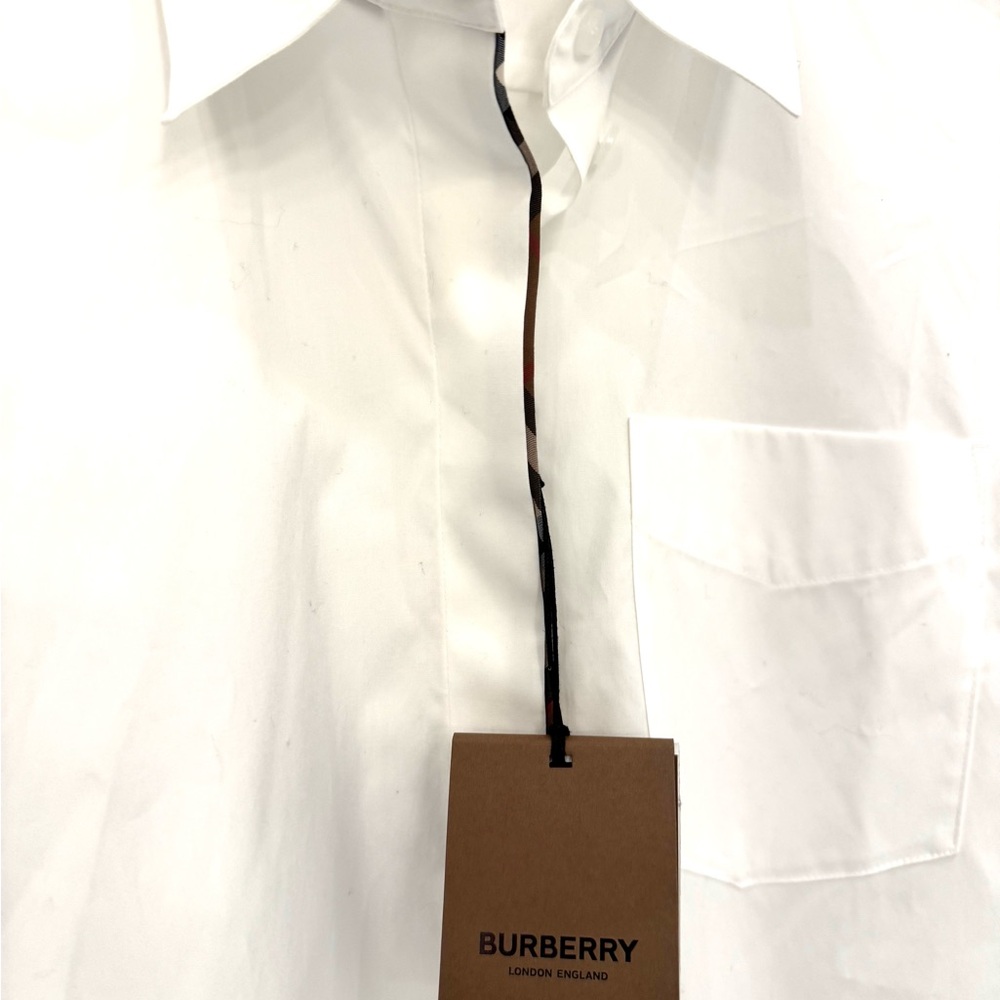 BURBERRY Optic White Cotton Shirt – NWT | Classic Luxury Staple - Picture 12 of 12